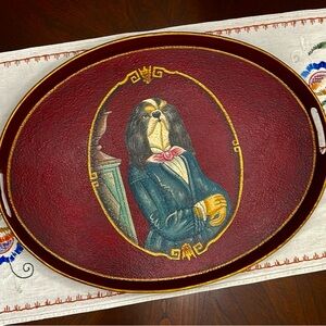 Carafina handmade in India tray of Toy Spaniel